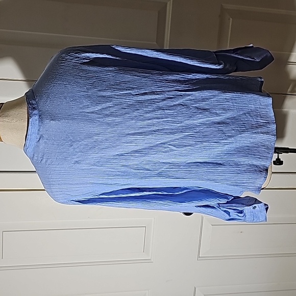 Zac & Rachel blouse size large periwinkle blue. Tab sleeves. - Picture 6 of 9